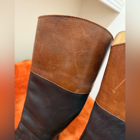 Frye Tan Leather two-tone riding boots. Authentic. - Picture 5 of 13